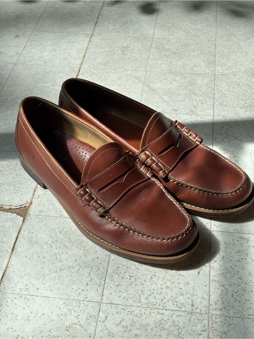 GH Bass Brown Leather Penny Loafers size 10